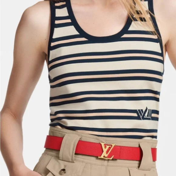 Louis Vuitton initial reversible red Monogram Belt display picture 3
